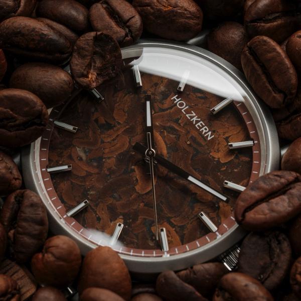 Preview: HOLZKERN | Espressino Herren Armbanduhr (Kaffee / Walnuss)