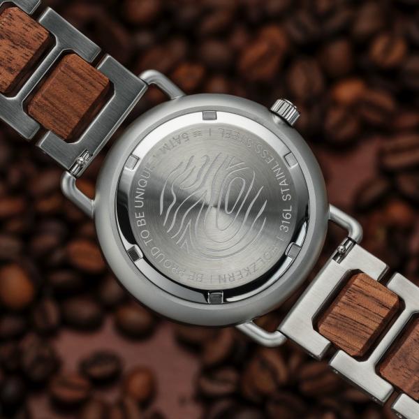 HOLZKERN | Espressino Herren Armbanduhr (Kaffee / Walnuss)