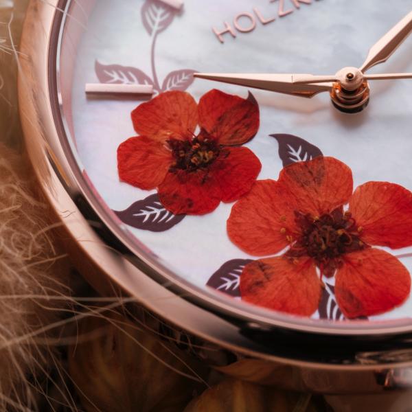 HOLZKERN | Everbloom Damen Armbanduhr (Pflaumenblüte / Roségold)