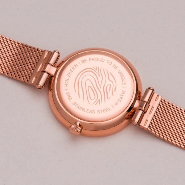 HOLZKERN | Everbloom Damen Armbanduhr (Pflaumenblüte / Roségold)