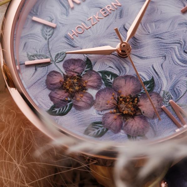 HOLZKERN | Everbloom Damen Armbanduhr (Pflaumenblüte / Violett)