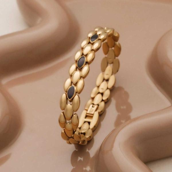HOLZKERN | Armband Bandlett Fairylights (Ahorn / Gold)