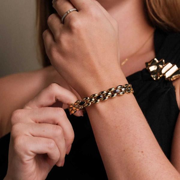 HOLZKERN | Armband Bandlett Fairylights (Ahorn / Gold)