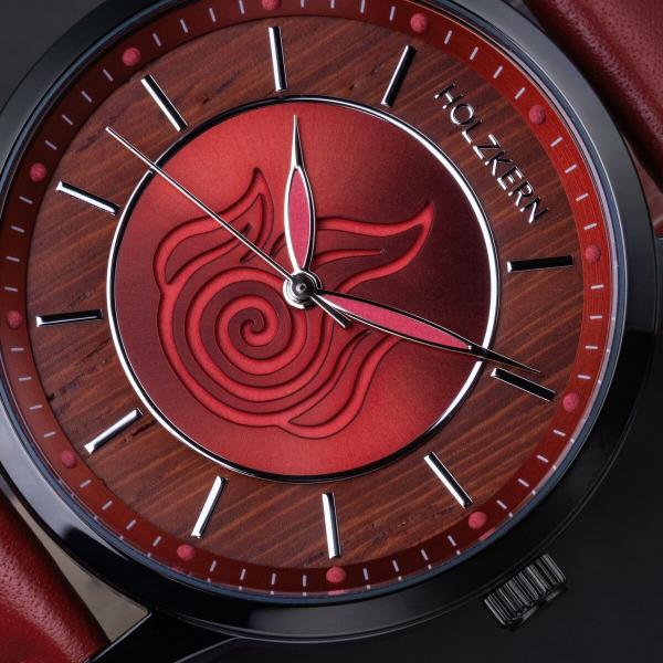 HOLZKERN | Avatar Fire Nation Damen Armbanduhr (Padoukholz/ Rot)