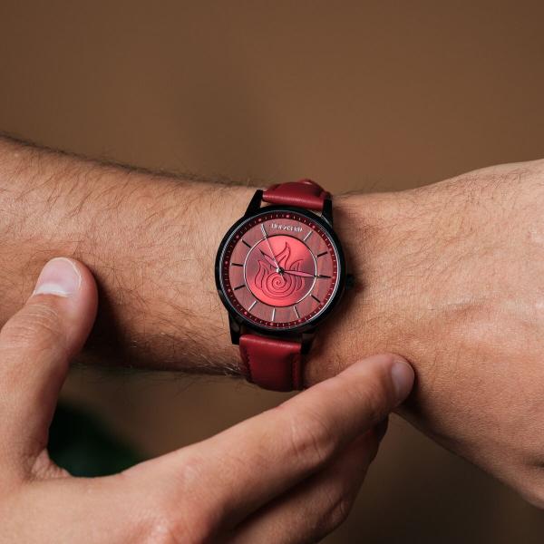 HOLZKERN | Avatar Fire Nation Damen Armbanduhr (Padoukholz/ Rot)