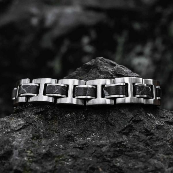 HOLZKERN Armband Fortissimo Marmor Schwarz