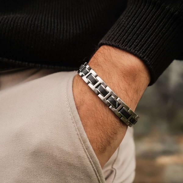 HOLZKERN Armband Fortissimo Marmor Schwarz