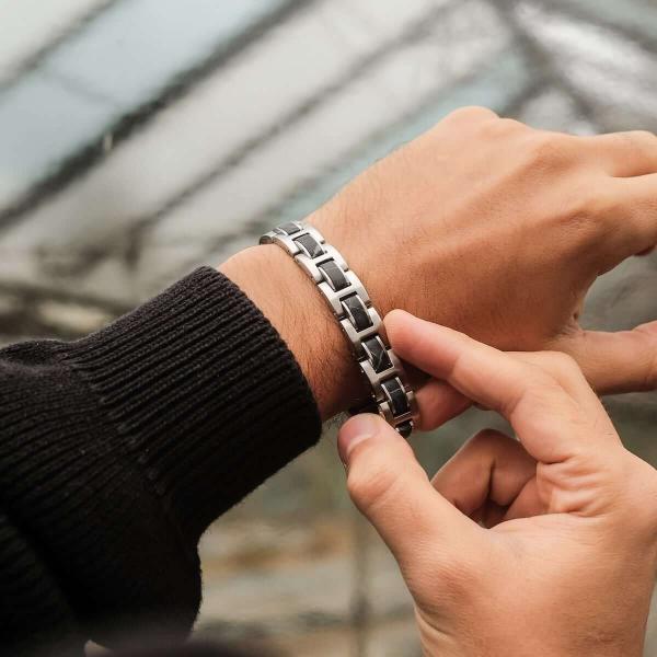 HOLZKERN Armband Fortissimo Marmor Schwarz