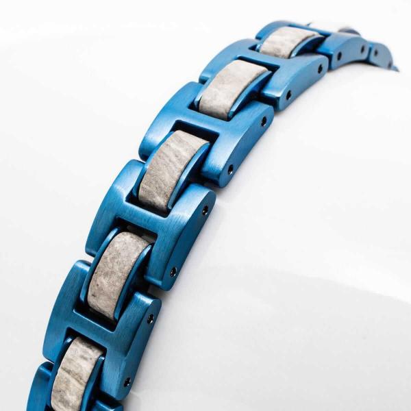 HOLZKERN Armband Bandlett Fortissimo Marmor Blau