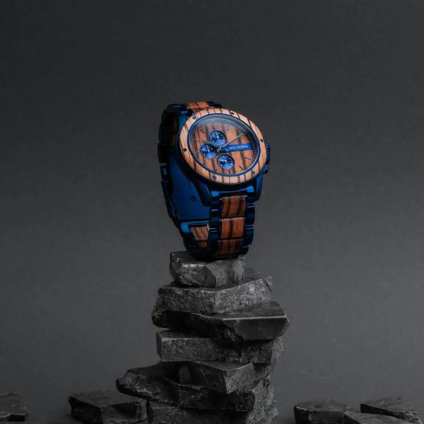 HOLZKERN | Gareth Camelot Herren Chronograph (Zebrano / Zebrano)