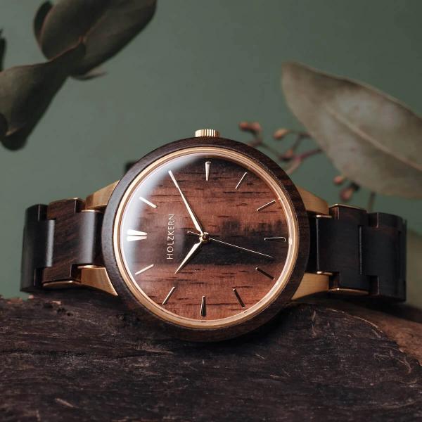 HOLZKERN | Empire Hadrian Damen Herren Holzarmbanduhr