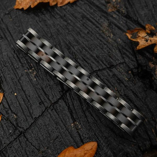 HOLZKERN | Bandlet Armband Kanon Ahornholz Antiksilber