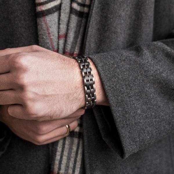 HOLZKERN | Bandlet Armband Kanon Ahornholz Antiksilber