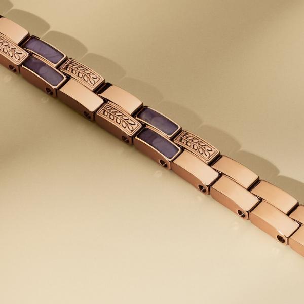 HOLZKERN | Armband Bandlett Kensington (Amethyst / Roségold)