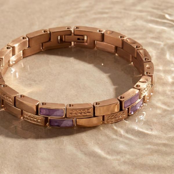HOLZKERN | Armband Bandlett Kensington (Amethyst / Roségold)