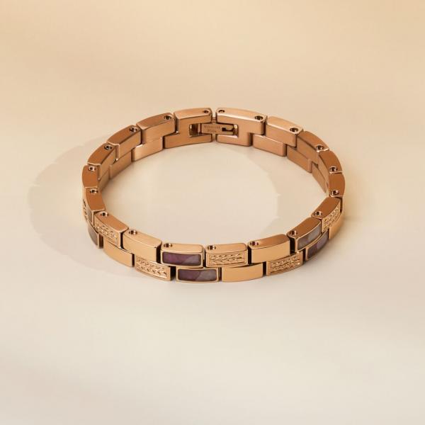 HOLZKERN | Armband Bandlett Kensington (Amethyst / Roségold)