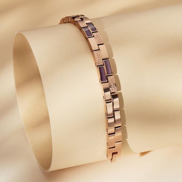 HOLZKERN | Armband Bandlett Kensington (Amethyst / Roségold)