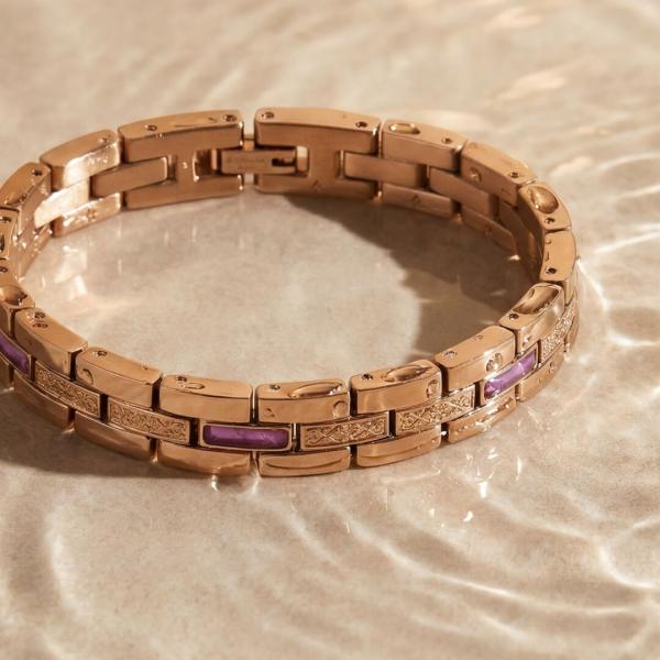 HOLZKERN | Armband Bandlett Kensington (Amethyst / Roségold)
