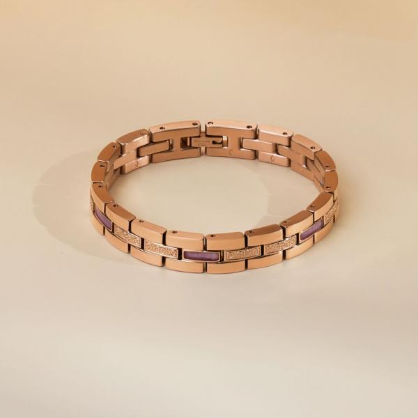 HOLZKERN | Armband Bandlett Kensington (Amethyst / Roségold)