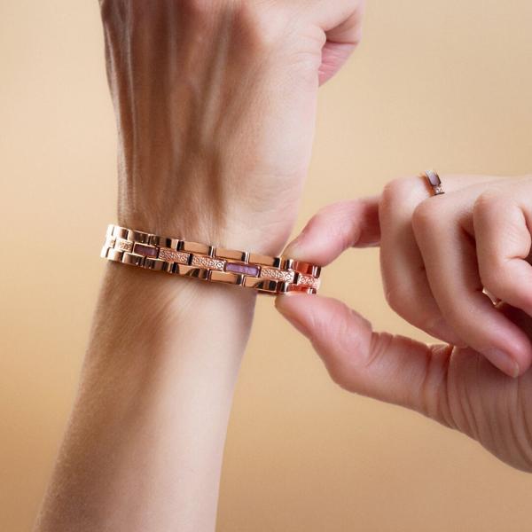 HOLZKERN | Armband Bandlett Kensington (Amethyst / Roségold)