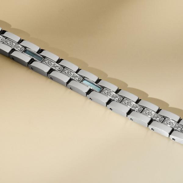 HOLZKERN | Armband Bandlett Kensington (Perlmutt / Silber)