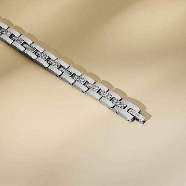 HOLZKERN | Armband Bandlett Kensington (Perlmutt / Silber)