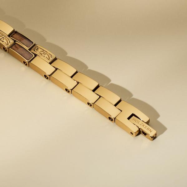 HOLZKERN | Armband Bandlett Kensington (Zebranoholz / Gold)