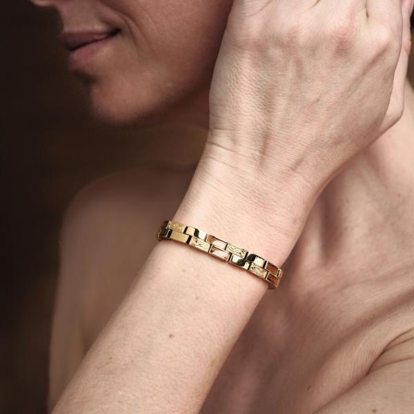 HOLZKERN | Armband Bandlett Kensington (Zebranoholz / Gold)
