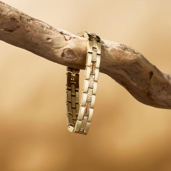 HOLZKERN | Armband Bandlett Kensington (Zebranoholz / Gold)