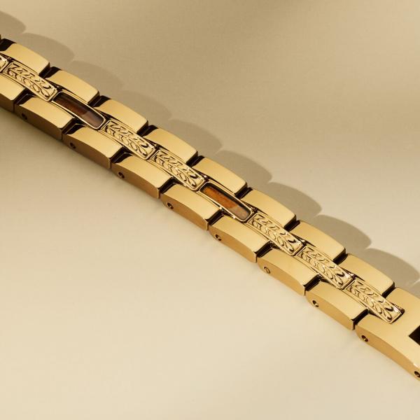 HOLZKERN | Armband Bandlett Kensington (Zebranoholz / Gold)