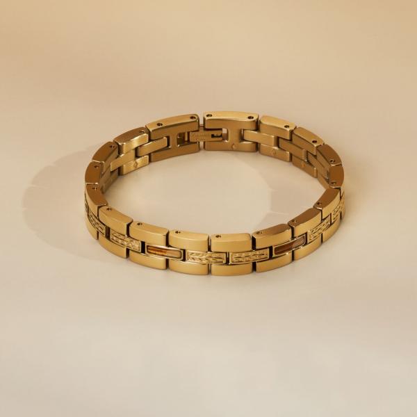 HOLZKERN | Armband Bandlett Kensington (Zebranoholz / Gold)