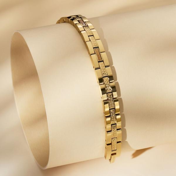HOLZKERN | Armband Bandlett Kensington (Zebranoholz / Gold)