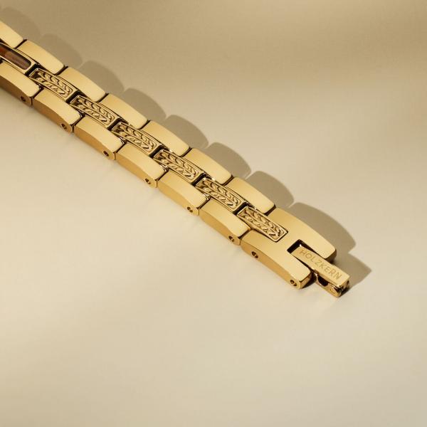 HOLZKERN | Armband Bandlett Kensington (Zebranoholz / Gold)