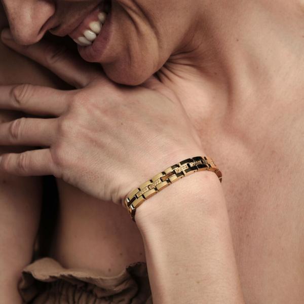 HOLZKERN | Armband Bandlett Kensington (Zebranoholz / Gold)