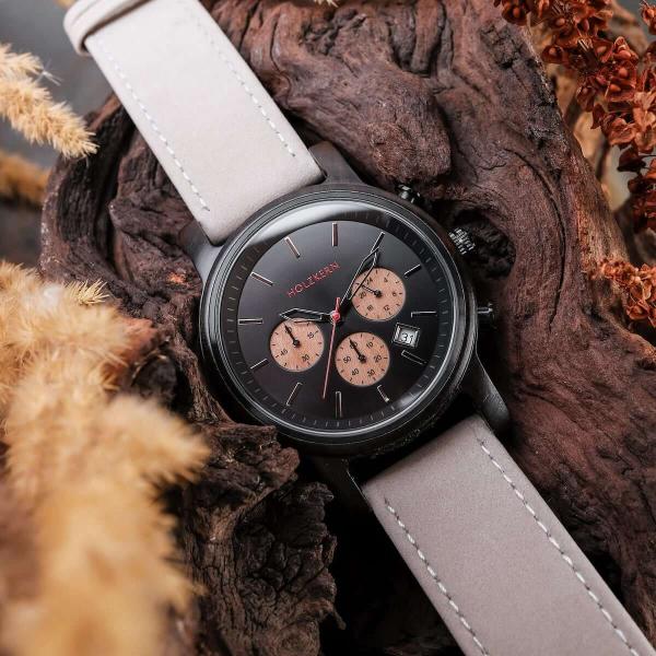 HOLZKERN Lichtung Waldlauf Herren Chronograph (grau)