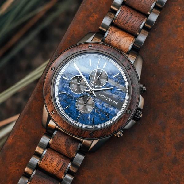 HOLZKERN | Camelot Lionel Herren Holzarmbanduhr Chronograph