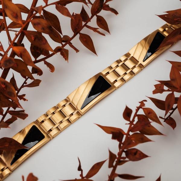 HOLZKERN | Herrenarmband Bandlett Looper Ahornholz Gold
