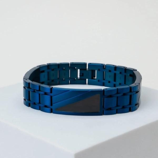 HOLZKERN | Herrenarmband Bandlett Looper Leadwood Blau