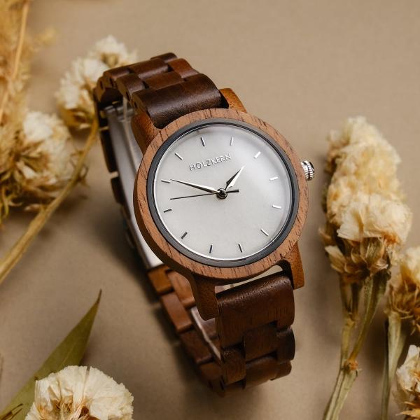 HOLZKERN Luft Elemente Damen Holzarmbanduhr
