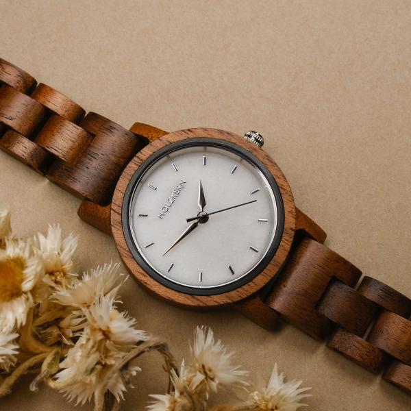 HOLZKERN Luft Elemente Damen Holzarmbanduhr