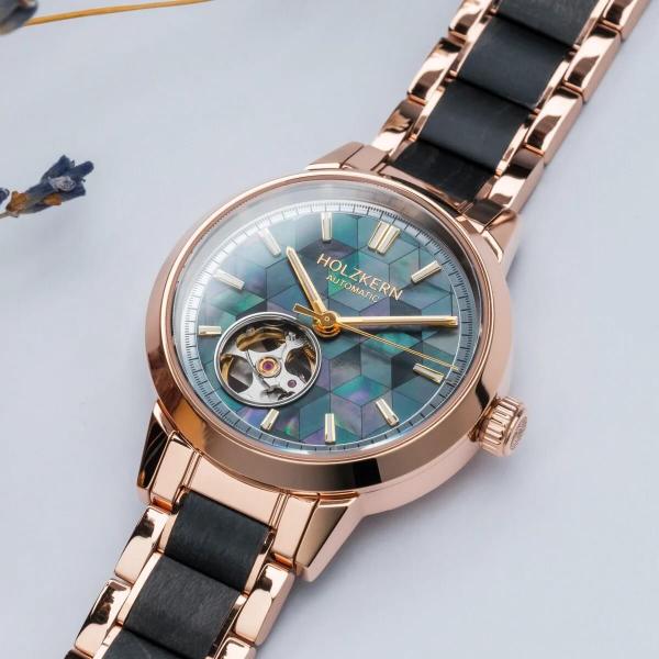 HOLZKERN | Luminaire Kaleidoscopic Damen Automatikarmbanduhr