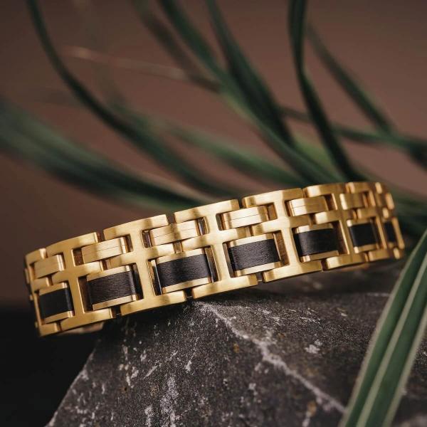 HOLZKERN | Bandlet Armband Metronom (Ahorn / Gold)