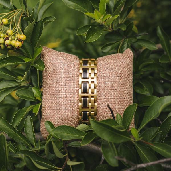 HOLZKERN | Bandlet Armband Metronom (Ahorn / Gold)