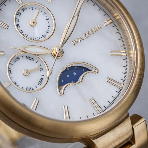 HOLZKERN | Moonbow Damen Armbanduhr (Marmor / Keramik)