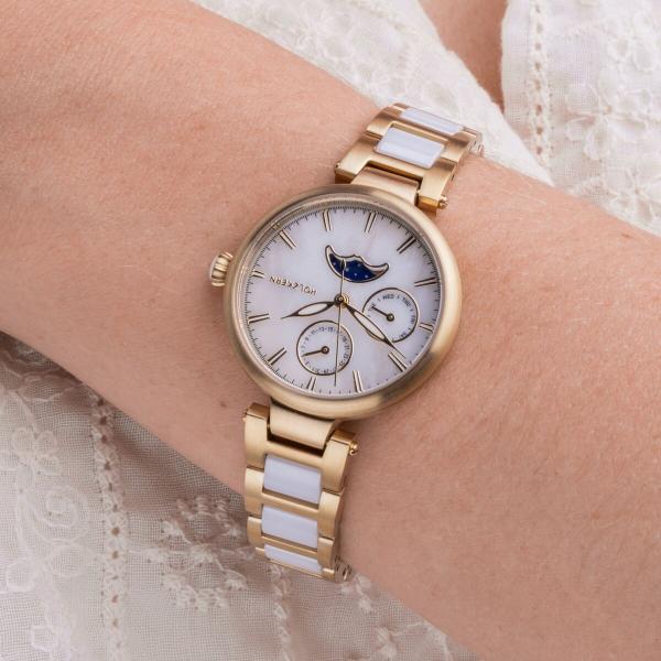 HOLZKERN | Moonbow Damen Armbanduhr (Marmor / Keramik)