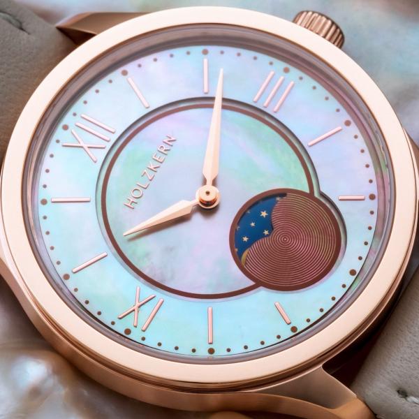 HOLZKERN | Moonray Damen Armbanduhr (Perlmutt / Grau)