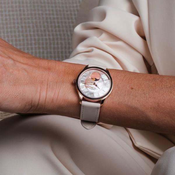 HOLZKERN | Moonray Damen Armbanduhr (Perlmutt / Grau)