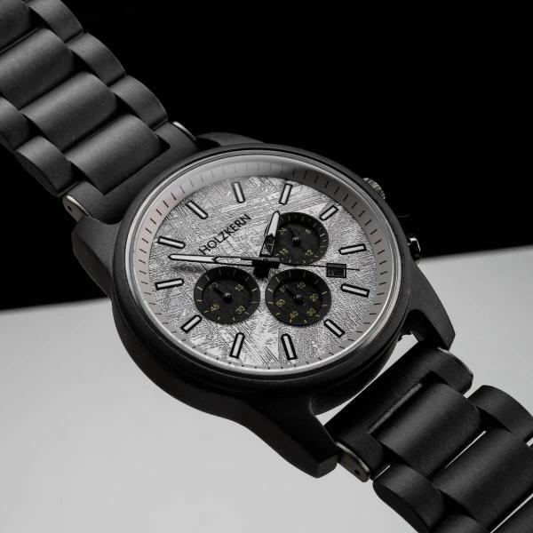 HOLZKERN | Nordwand Waldlauf Herren Chronograph (Ahornholz / Felsgrau)