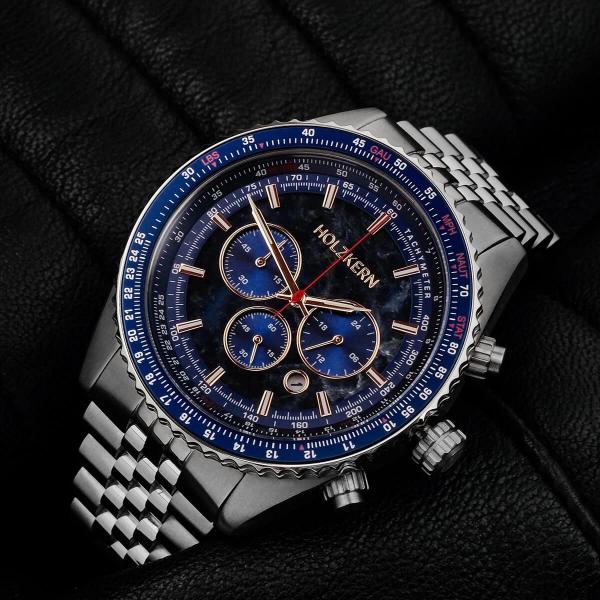 HOLZKERN | Openhorizon Herren Chronograph (blau)