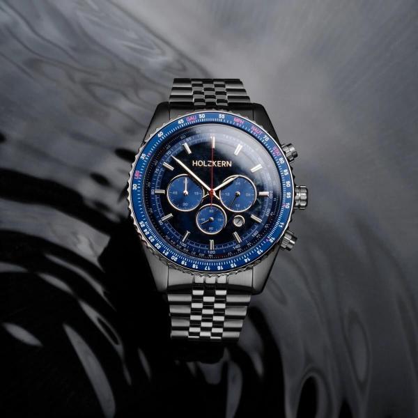 HOLZKERN | Openhorizon Herren Chronograph (blau)